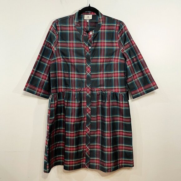 New Tuckernuck Royal Taffeta Shirtdress Highland Tartan Small $198 - Picture 3 of 8